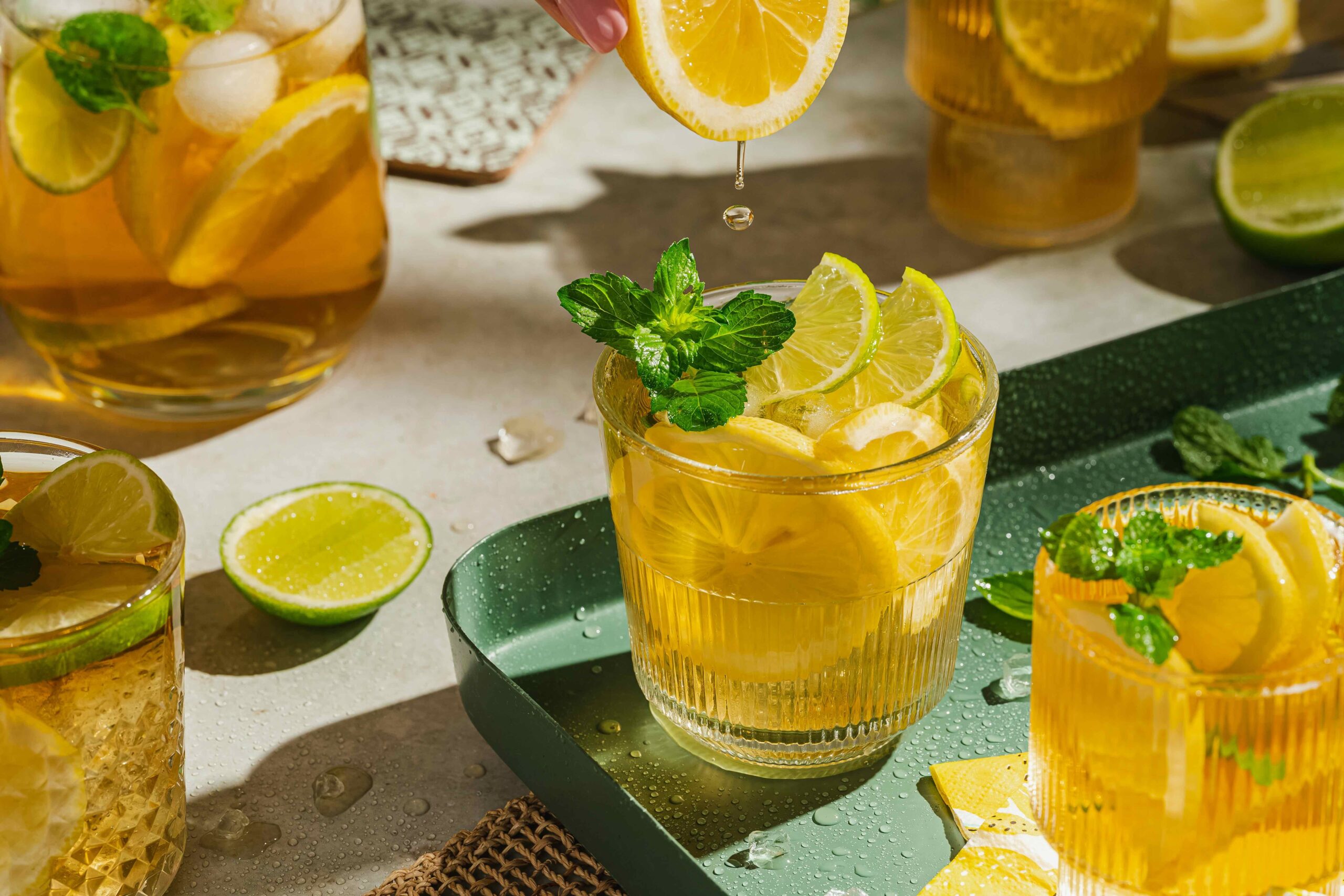 CBD Mint Lemonade Recipe with CBD &amp; CBG Wild Strawberry Tangerine Seltzer