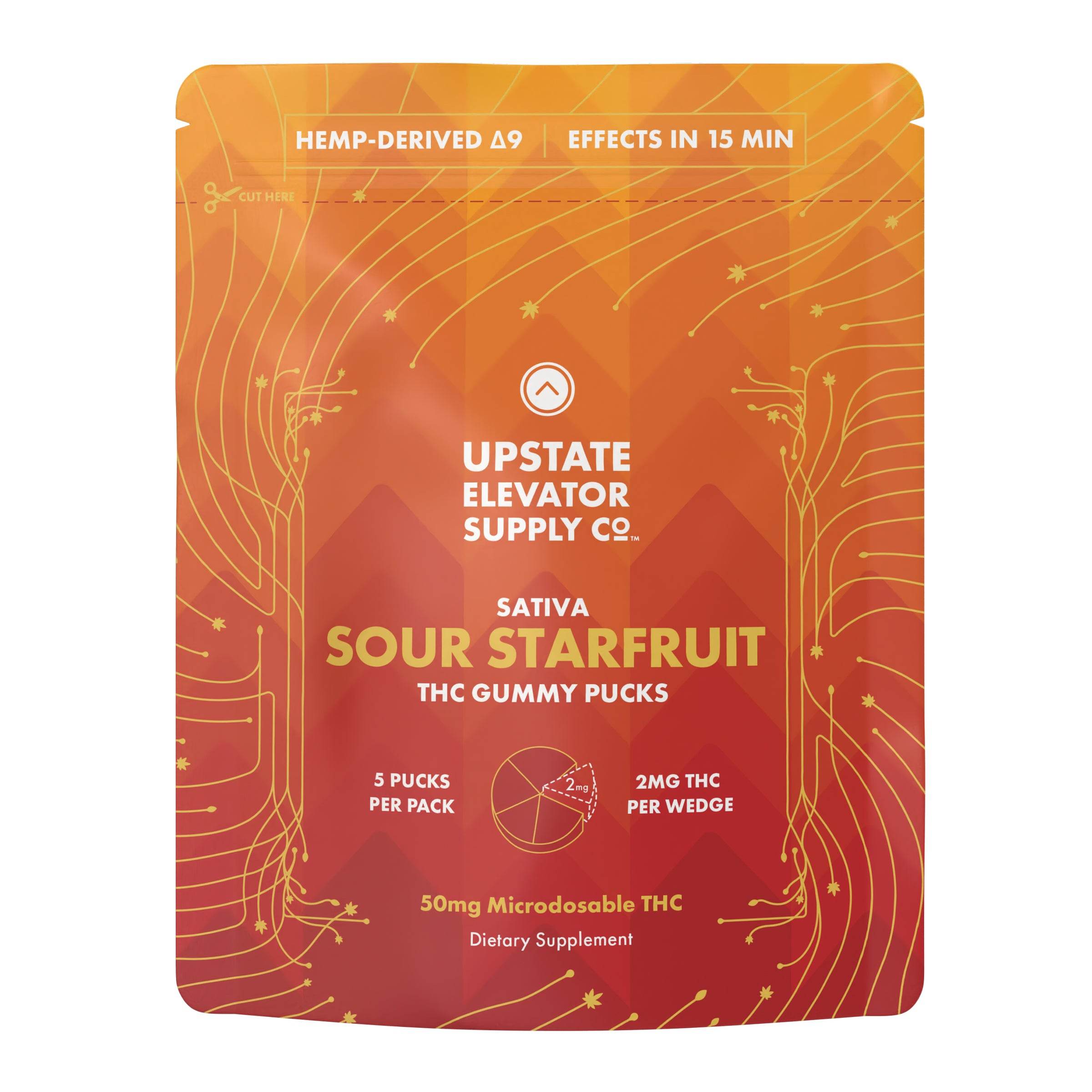 Sativa Sour Starfruit hemp-derived gummy pucks
