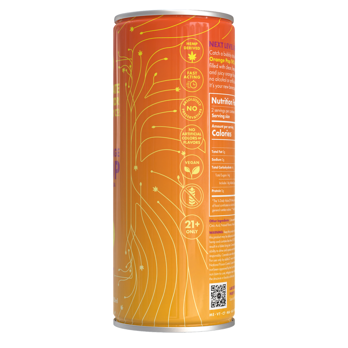 10mg THC Orange Pop Soda