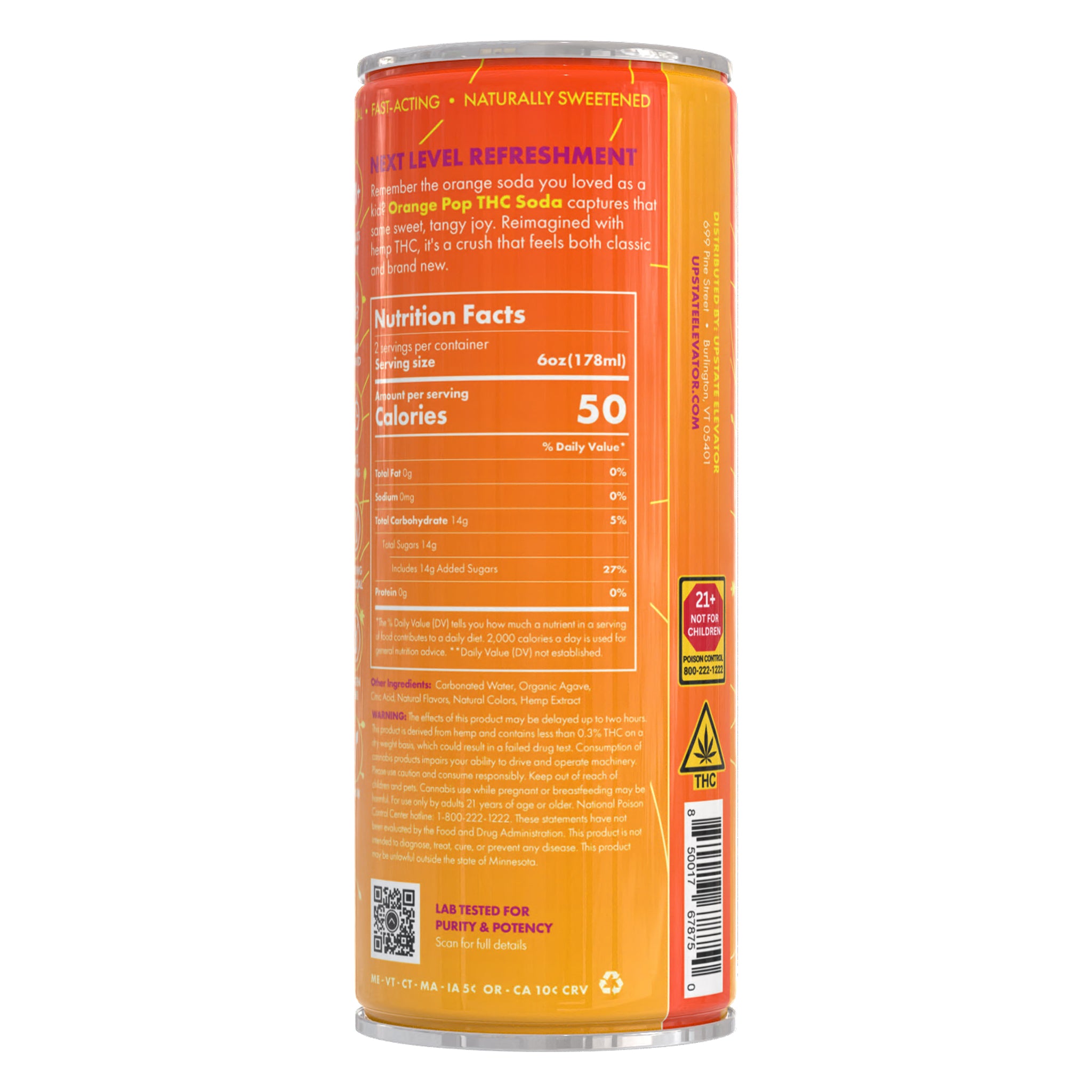 10mg THC Orange Pop Soda