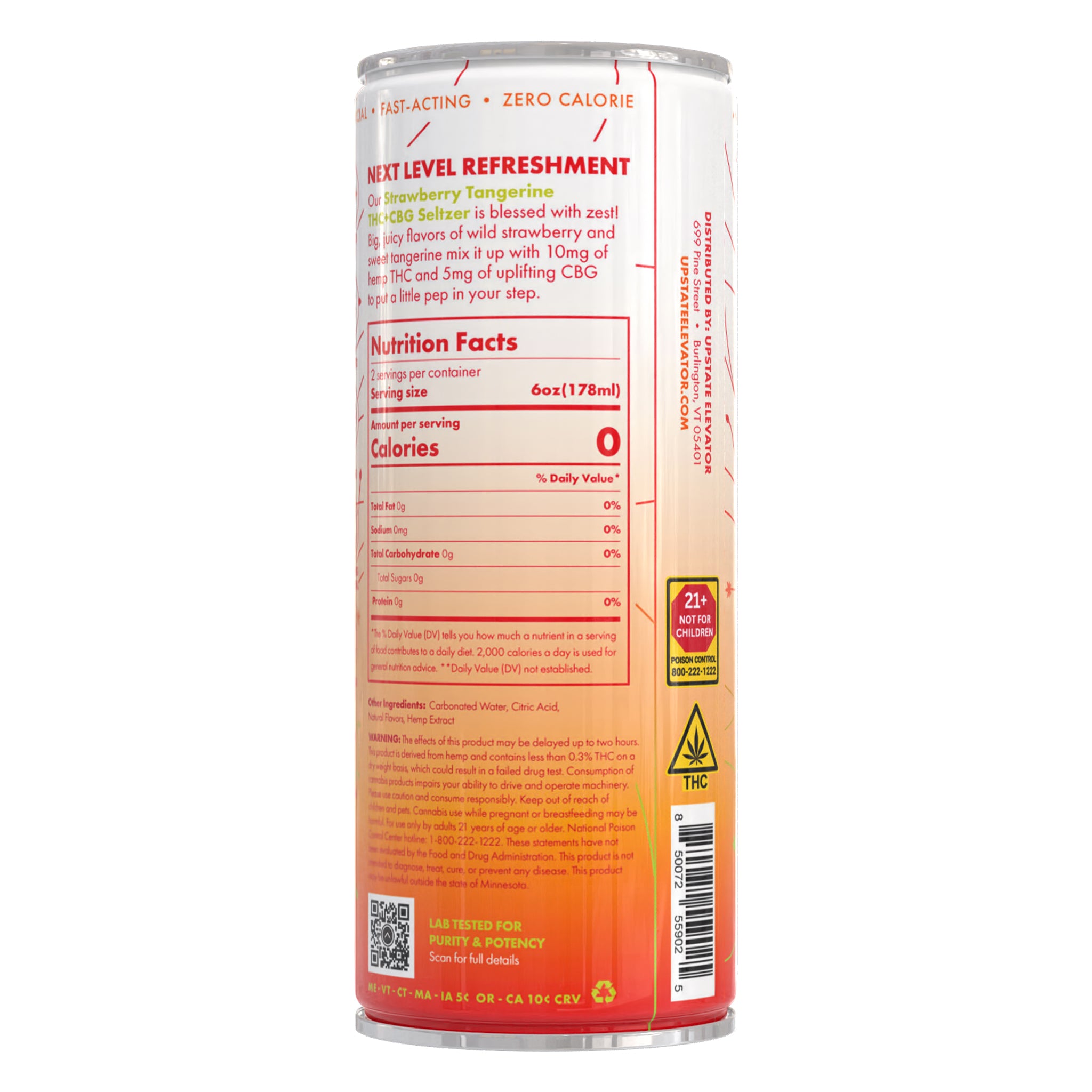 10mg THC + 5mg CBG Strawberry Tangerine Seltzer