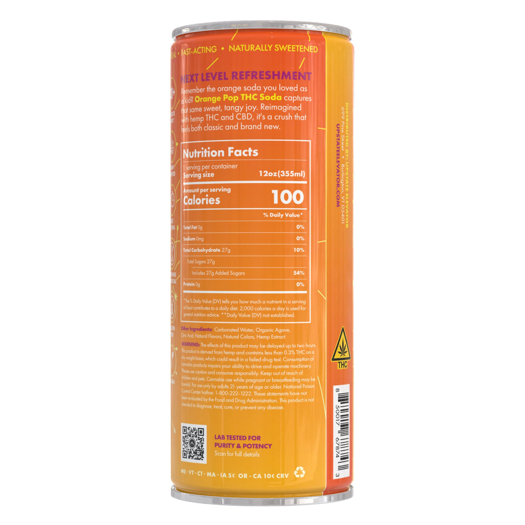 1mg THC Orange Pop Soda