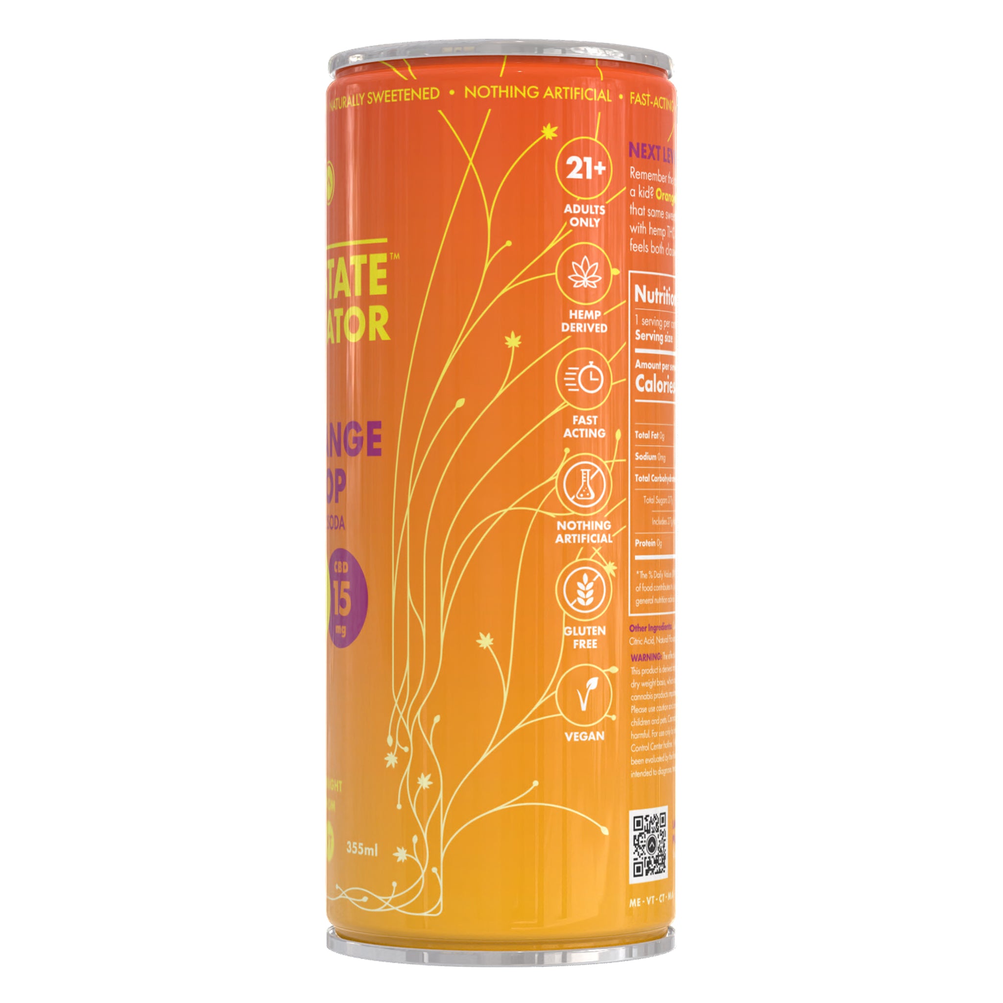 1mg THC Orange Pop Soda