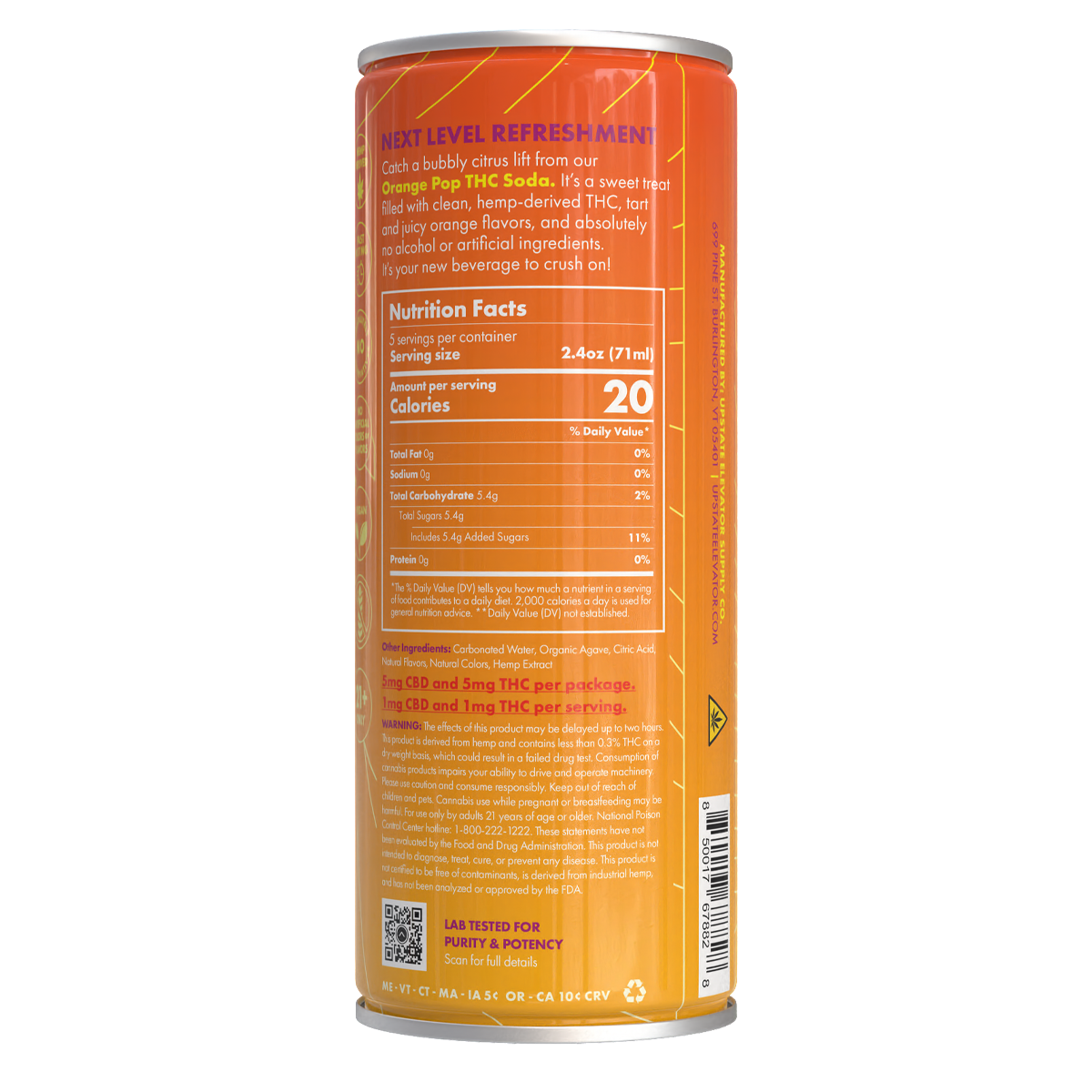 5mg THC Orange Pop Soda