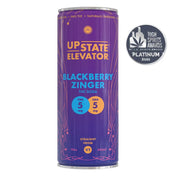 Upstate Elevator Blackberry Zinger THC Soda with High Spirits Platinum awards badge 2025