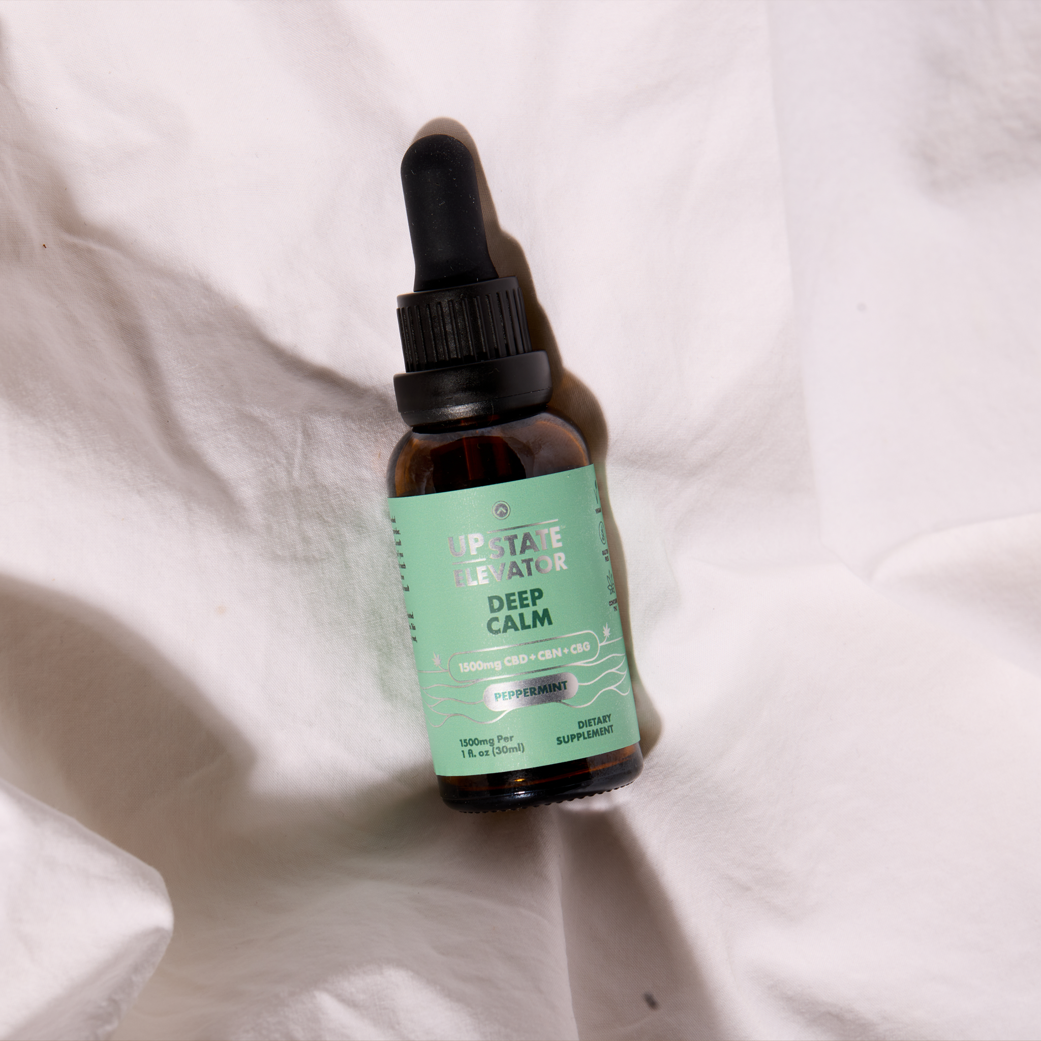 Upstate Elevator Deep Calm Peppermint CBD+CBN+CBG tincture 