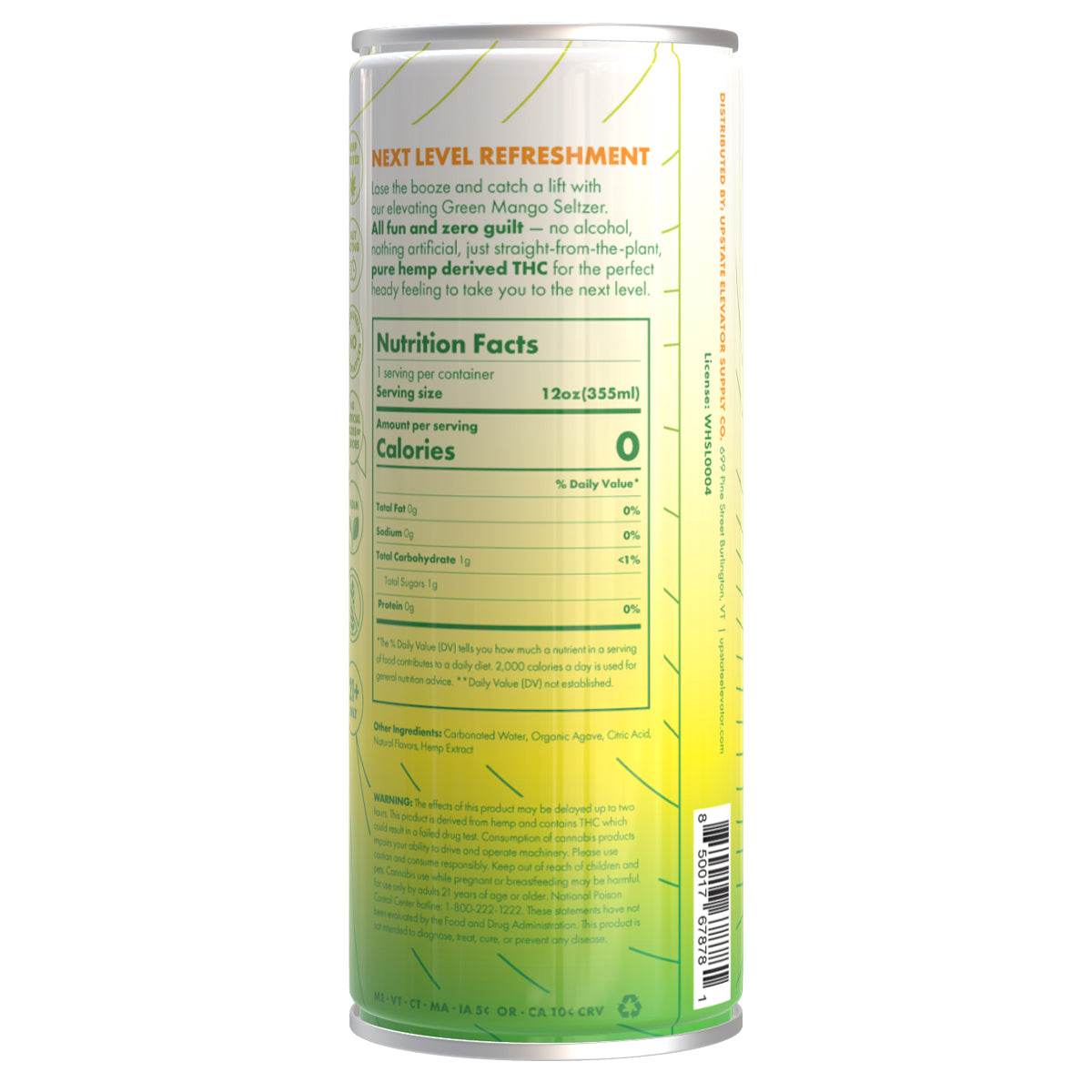 5mg THC Green Mango Seltzer - Upstate Elevator Supply Company
