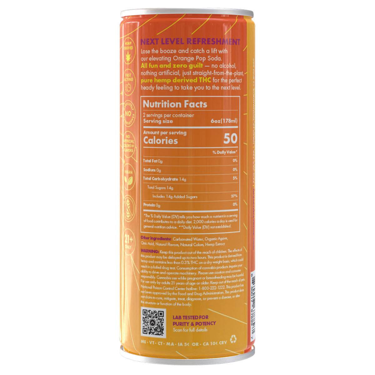 10mg THC Orange Pop Soda - Upstate Elevator Supply Company