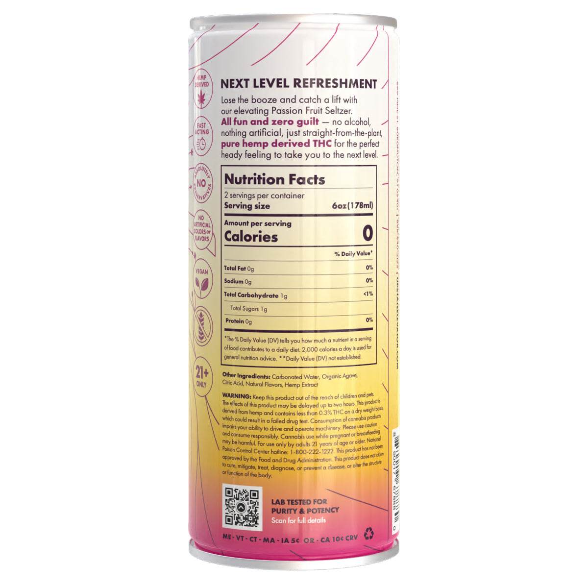 10mg THC Passion Fruit Seltzer - Upstate Elevator Supply Company