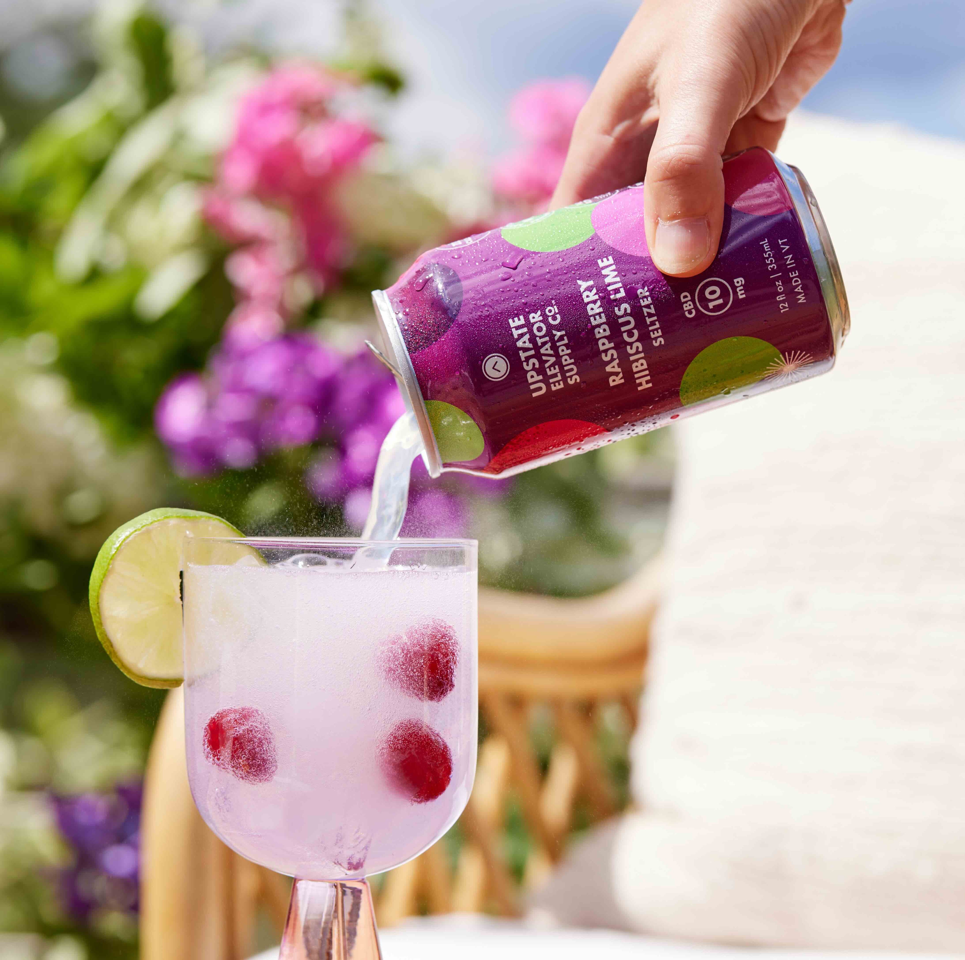 CBD Raspberry Hibiscus Lime Seltzer