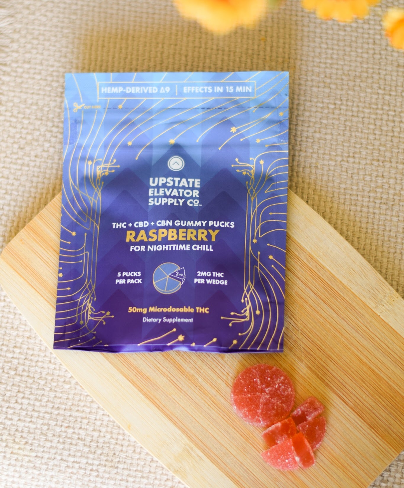 50mg THC + CBD + CBN Raspberry Gummies
