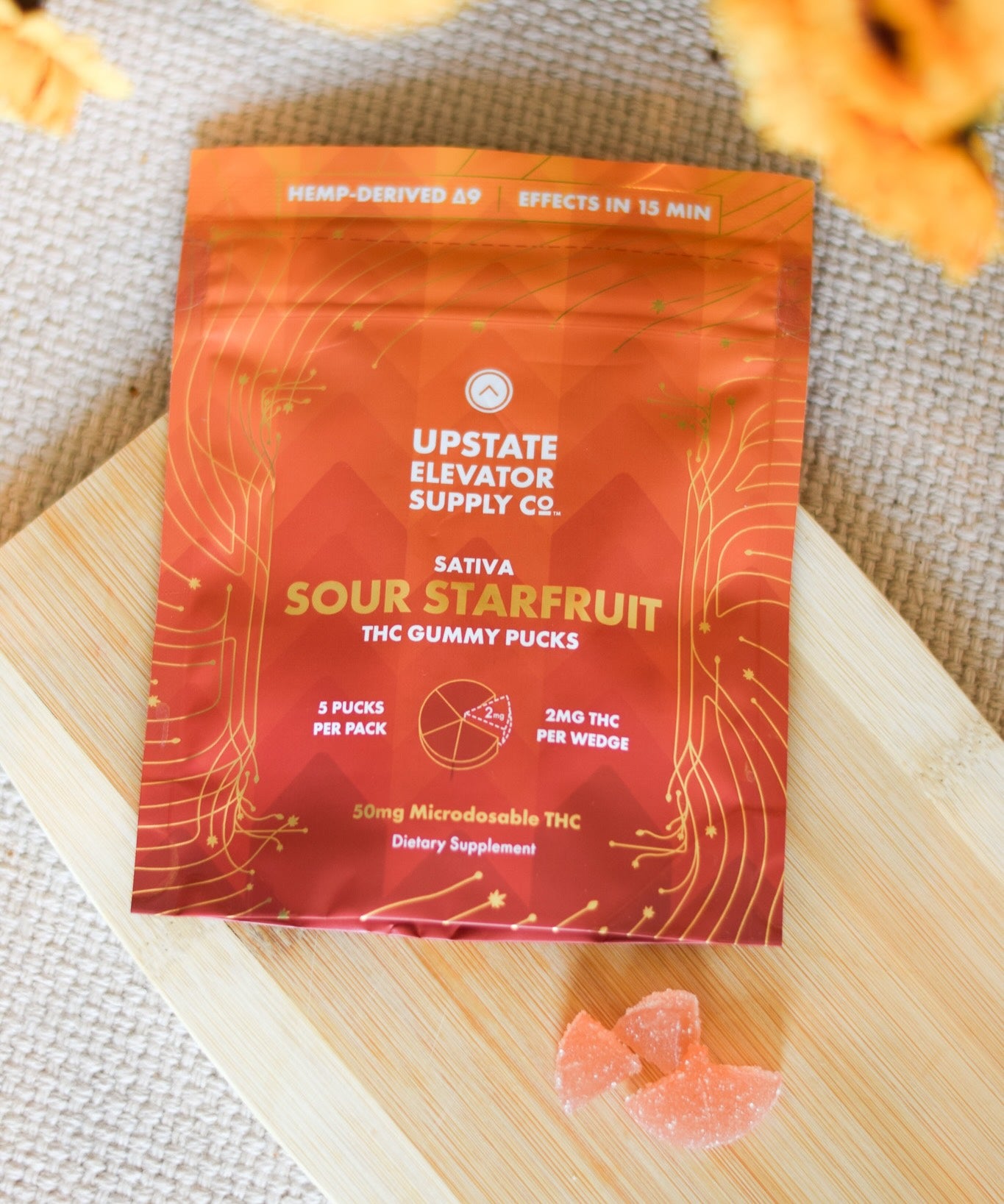 50mg THC Sativa Sour Starfruit Gummies