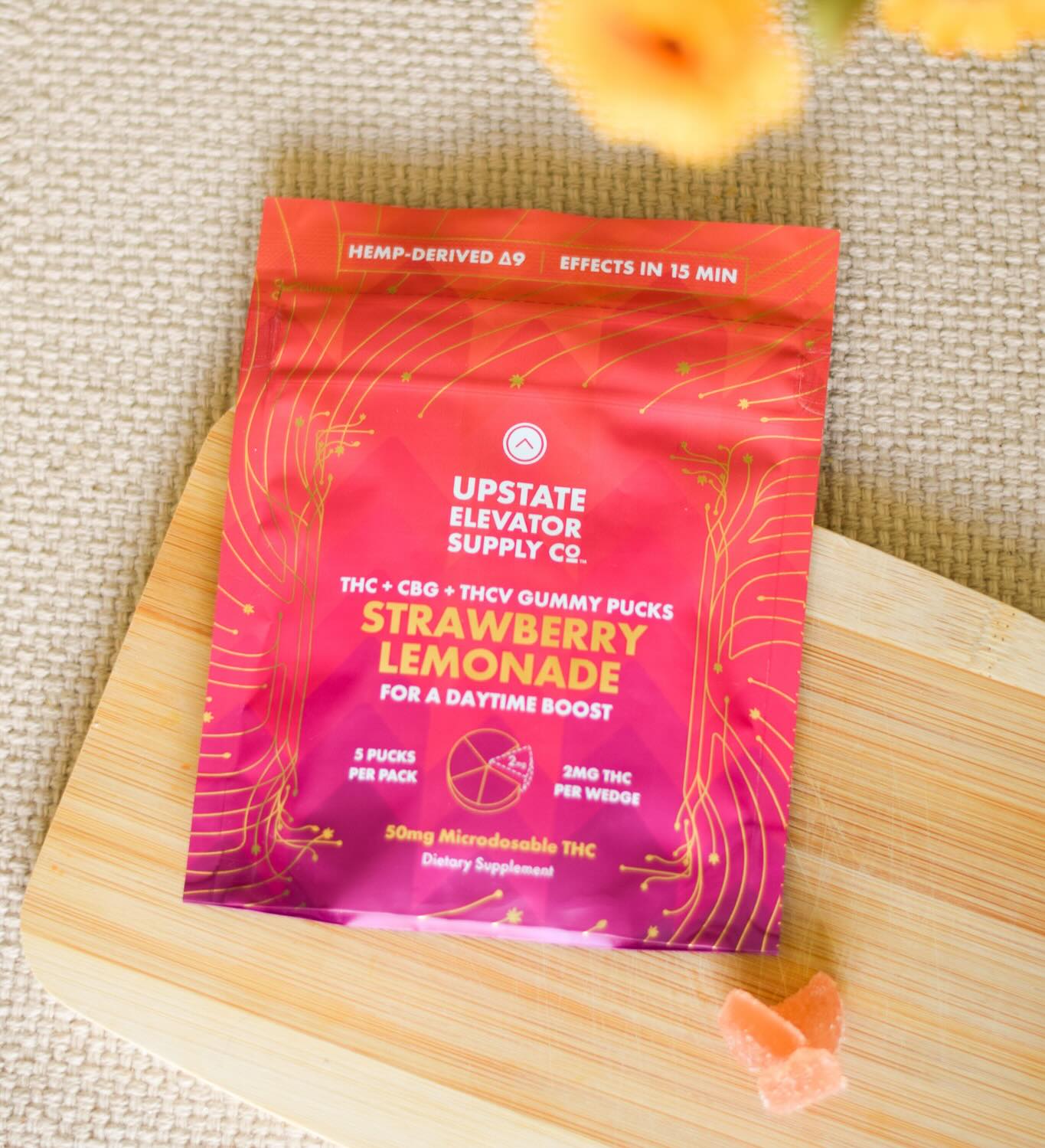 50mg THC + CBG + THCV Strawberry Lemonade Gummies