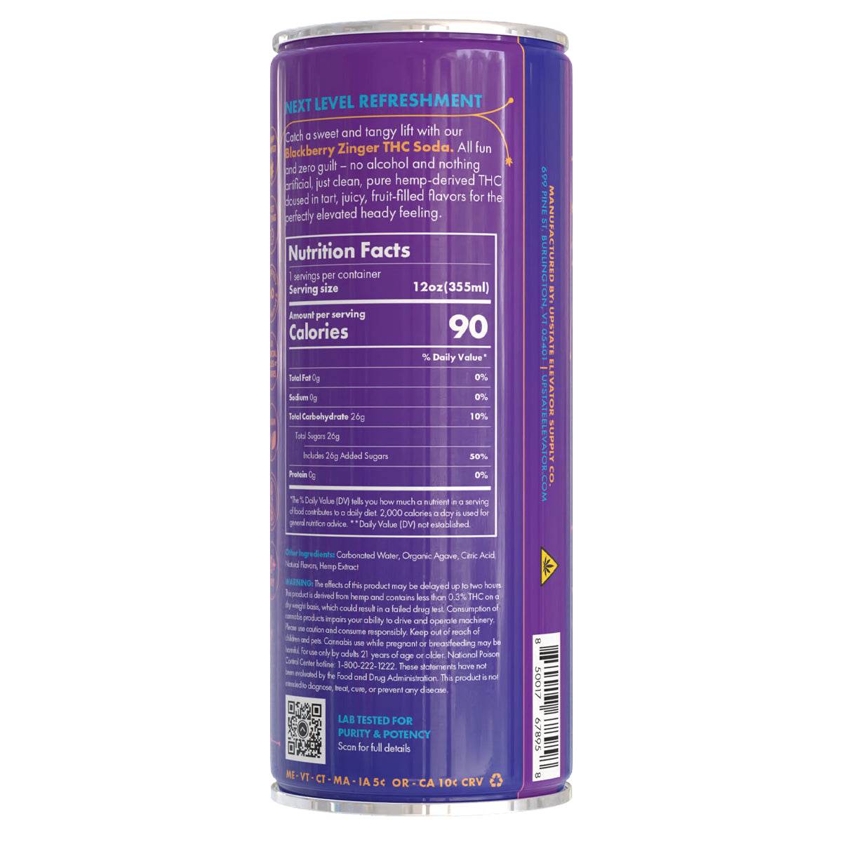 3mg THC Blackberry Zinger Soda - Upstate Elevator Supply Company