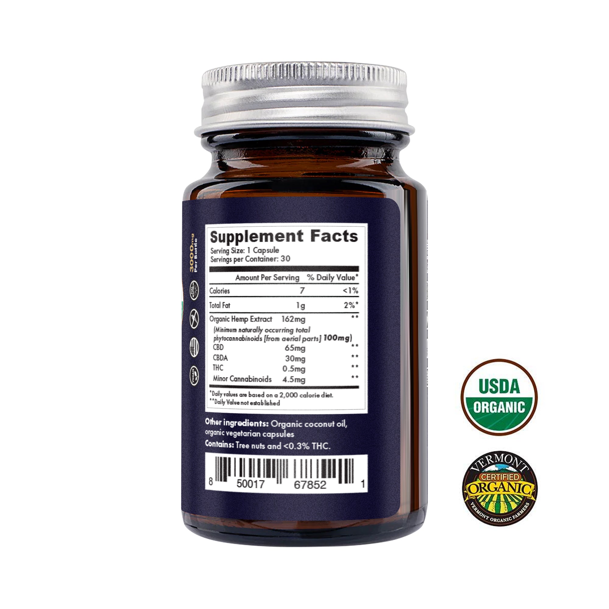 100mg Organic Full Spectrum Raw CBDA+CBD Capsules
