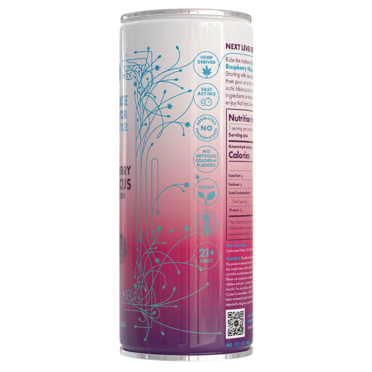 3mg THC Raspberry Hibiscus Lime Seltzer - Upstate Elevator Supply Company