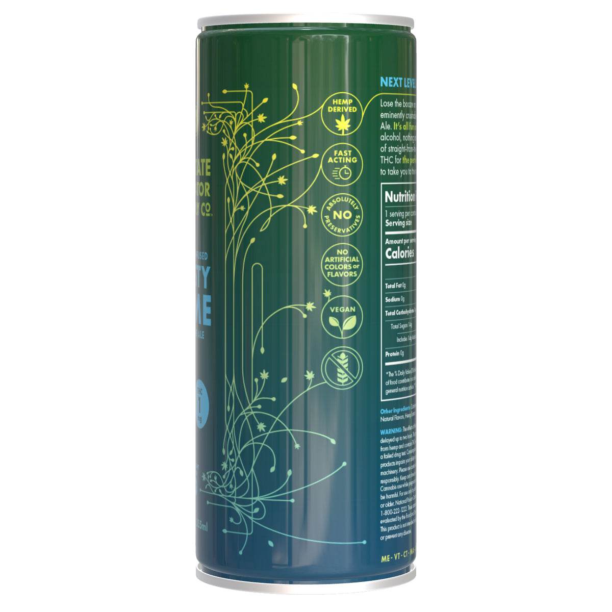 1mg THC Zesty Lime Ginger Ale - Upstate Elevator Supply Company