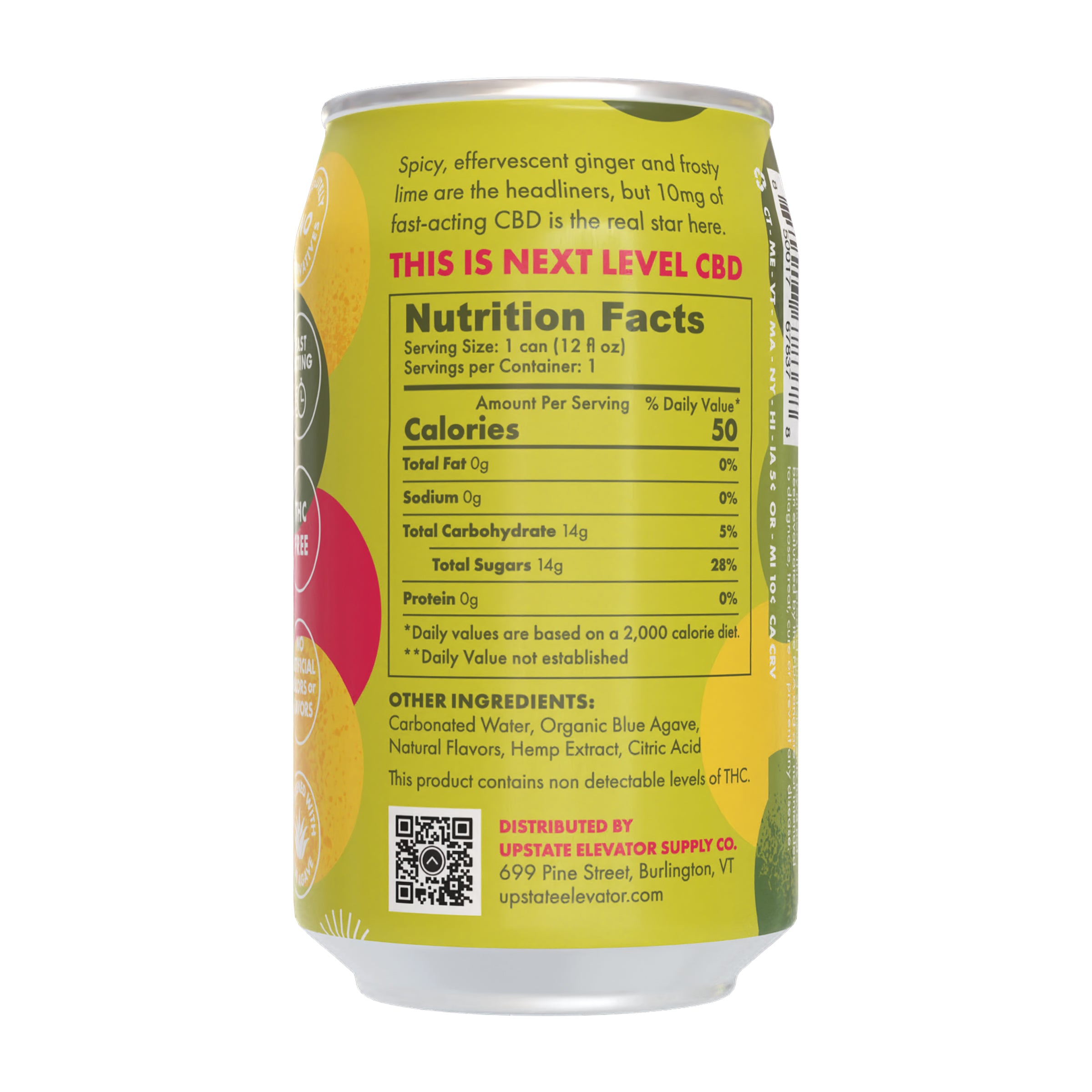 CBD African Ginger & Mexican Lime Soda - Upstate Elevator Supply Company